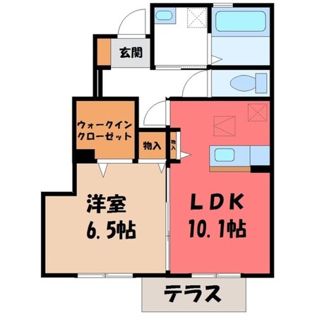 宇都宮駅 バス25分  県営細谷住宅前下車：停歩3分 1階の物件間取画像